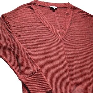 American Eagle Outfitters Pullover Sweater‎ V Neck Textured Ribbed Knit Top Med